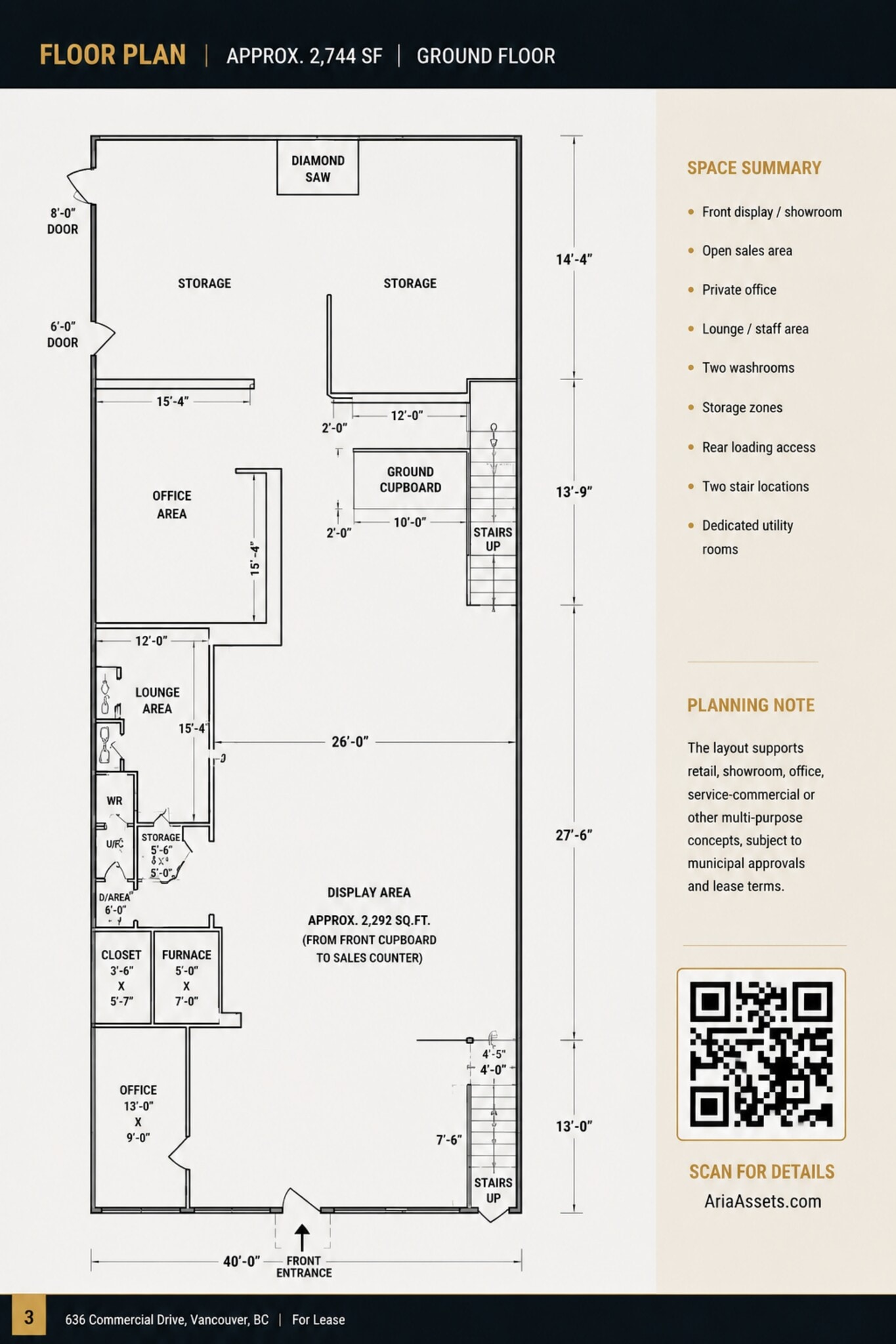 636 Commercial Dr, Vancouver, BC à louer Plan d’étage– Image 1 sur 1