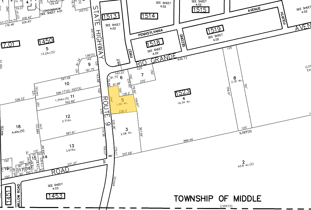 4002 Route 9 S, Rio Grande, NJ à vendre Plan cadastral– Image 1 sur 2
