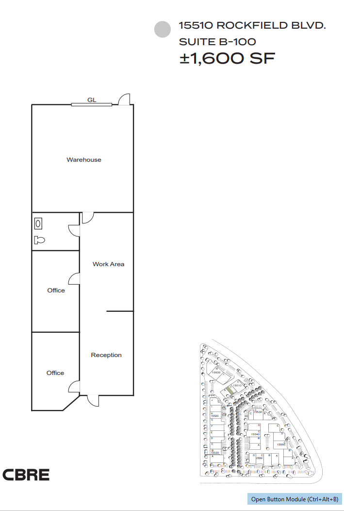 15550 Rockfield Blvd, Irvine, CA à louer Plan d’étage– Image 1 sur 1