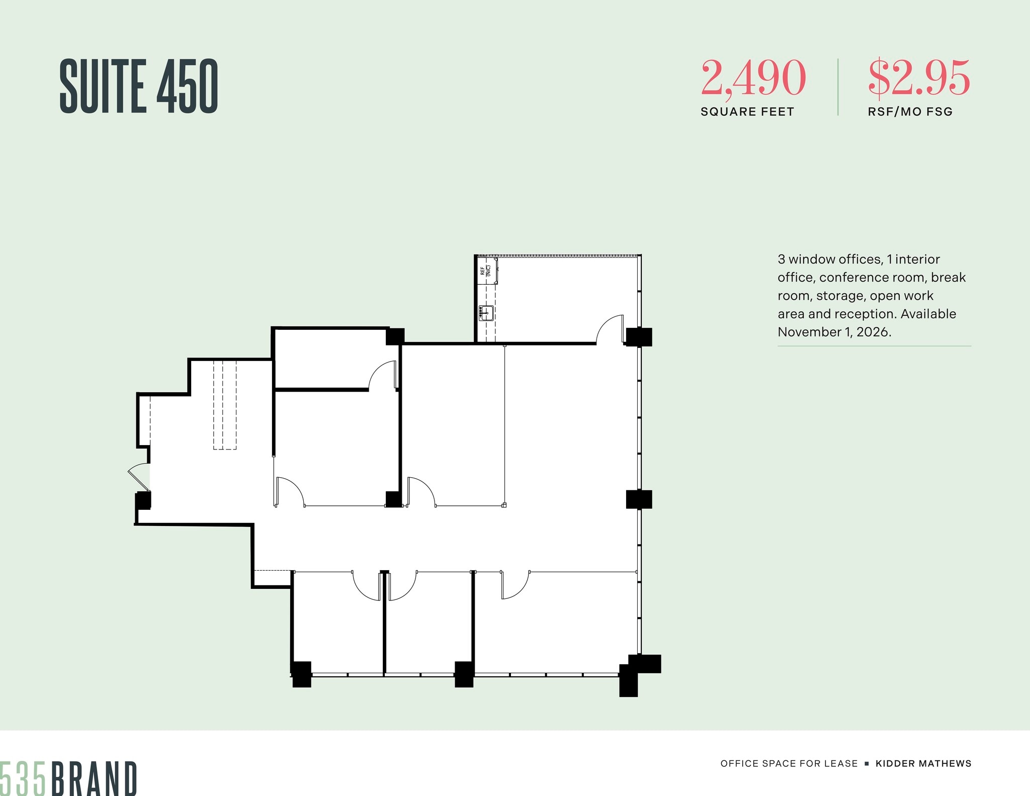 535 N Brand Blvd, Glendale, CA à louer Plan d’étage– Image 1 sur 1