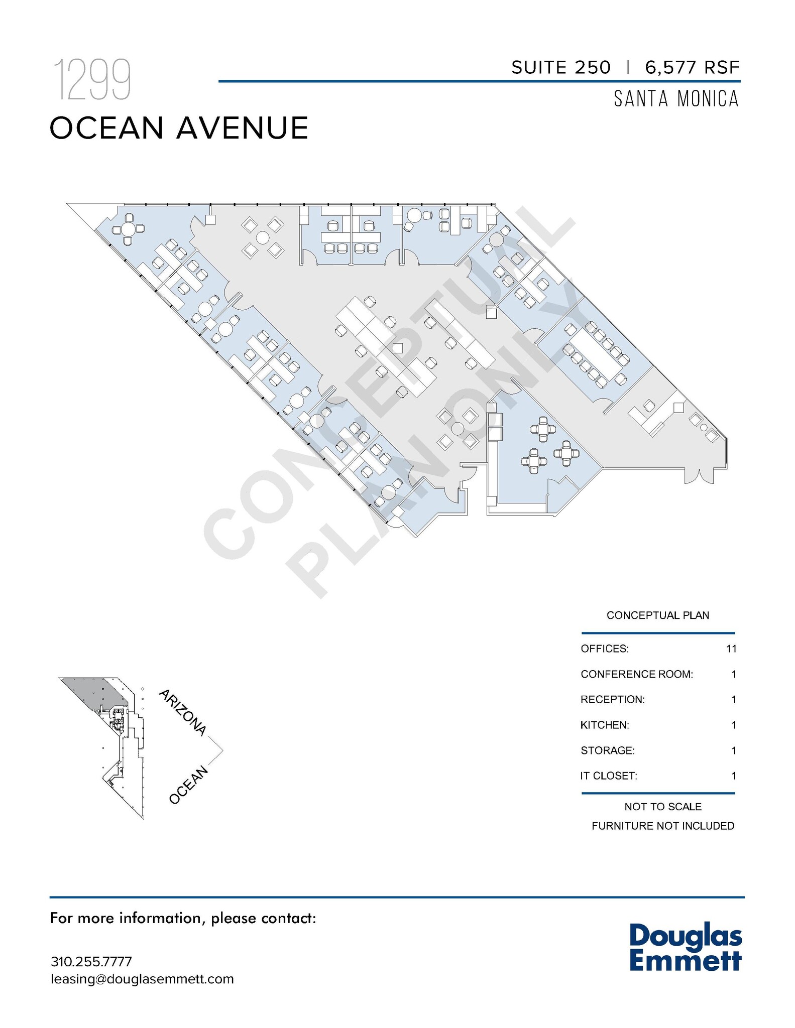 1299 Ocean Ave, Santa Monica, CA à louer Plan d’étage– Image 1 sur 1