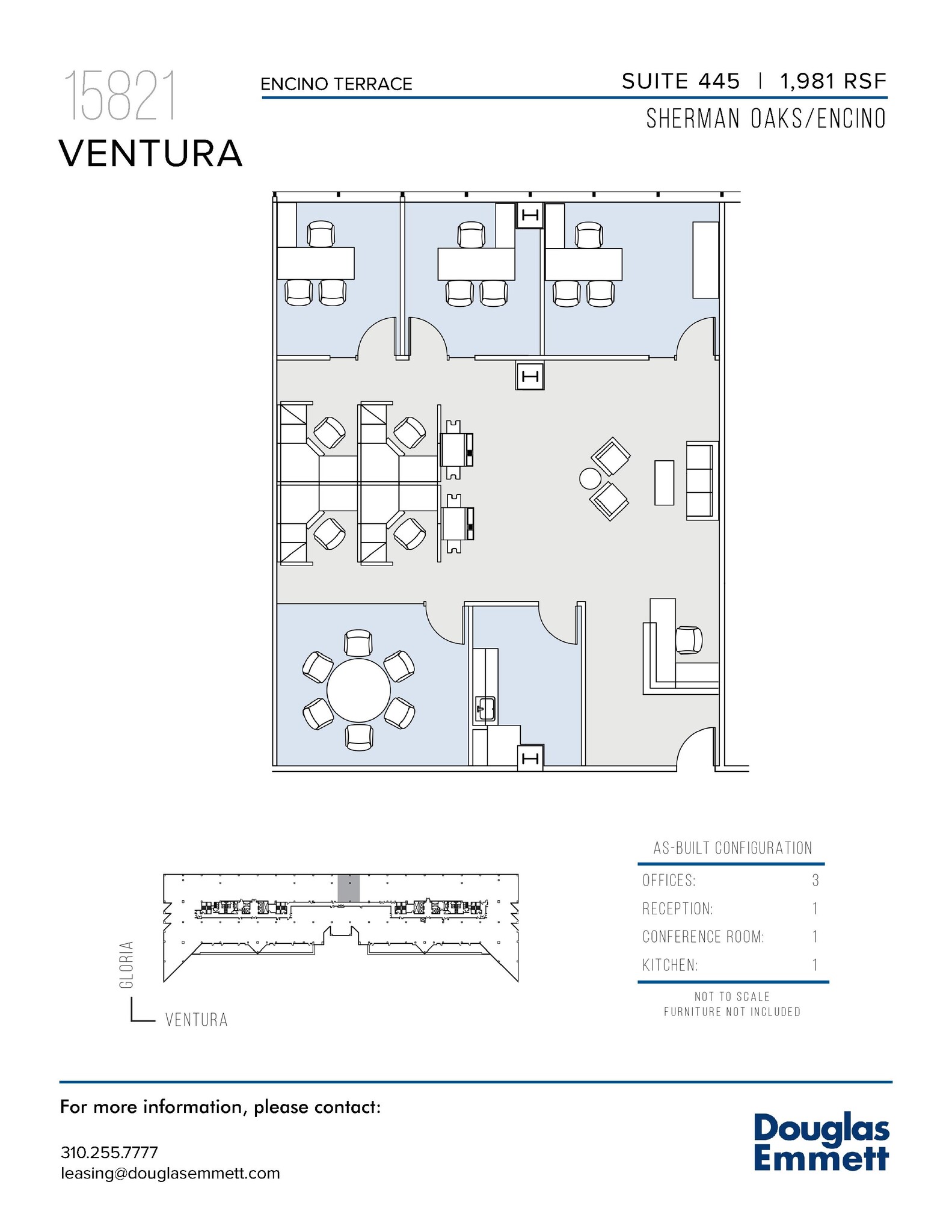 15821 Ventura Blvd, Encino, CA à louer Plan d’étage– Image 1 sur 1