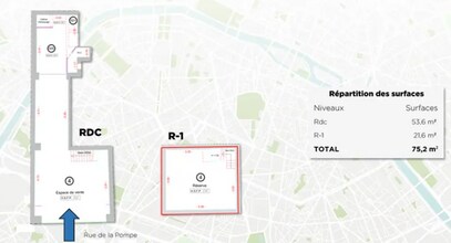 123 Rue De La Pompe, Paris à louer Plan de site– Image 2 sur 2