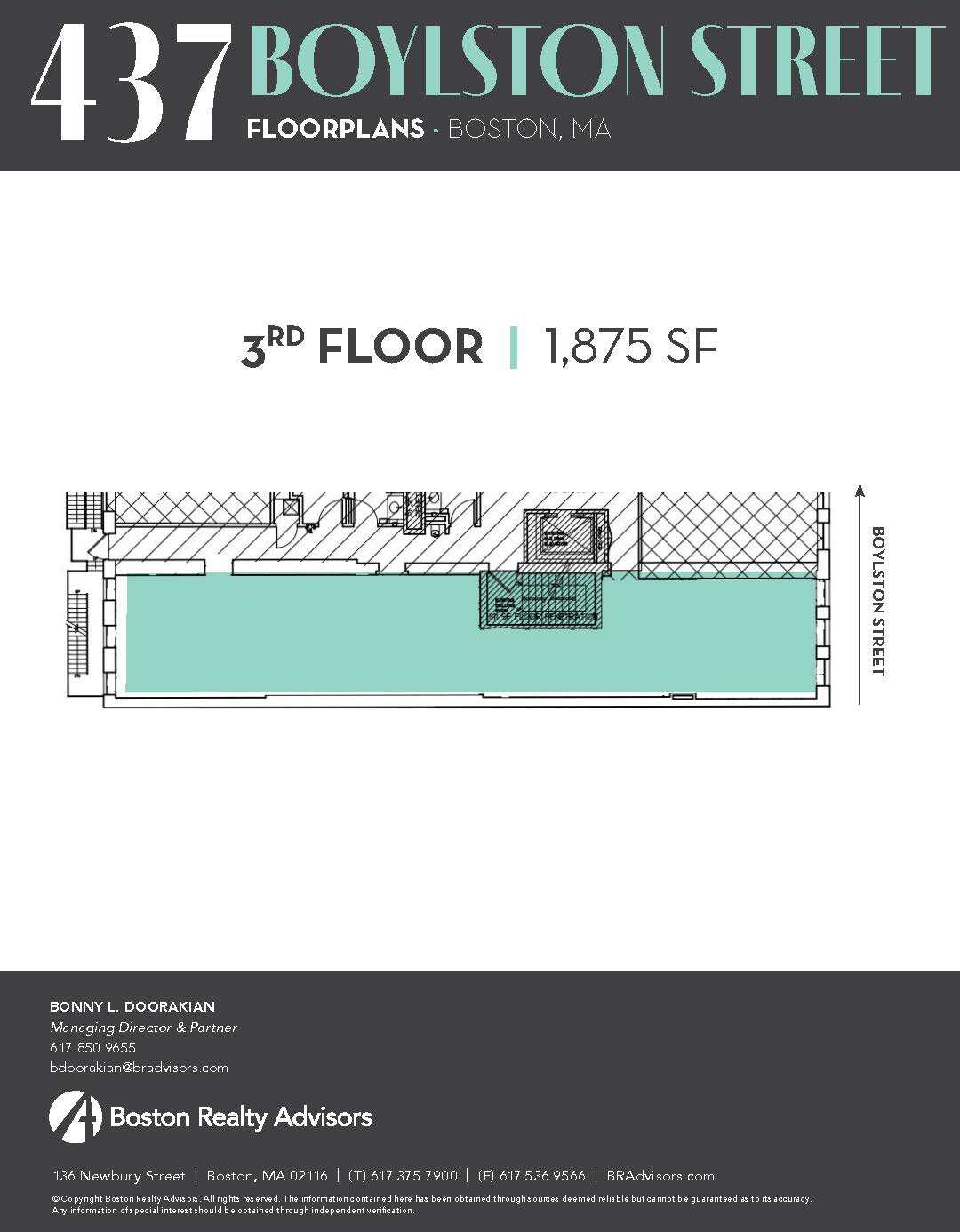 437 Boylston St, Boston, MA à louer Plan d’étage– Image 1 sur 1