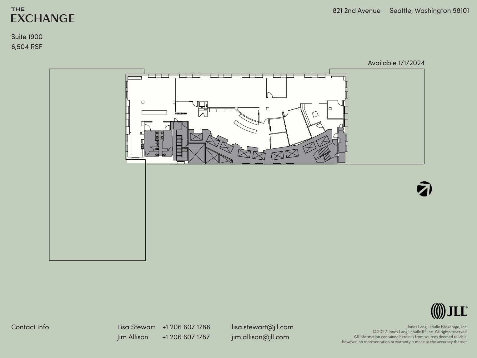 821 2nd Ave, Seattle, WA à louer Plan d’étage– Image 1 sur 1