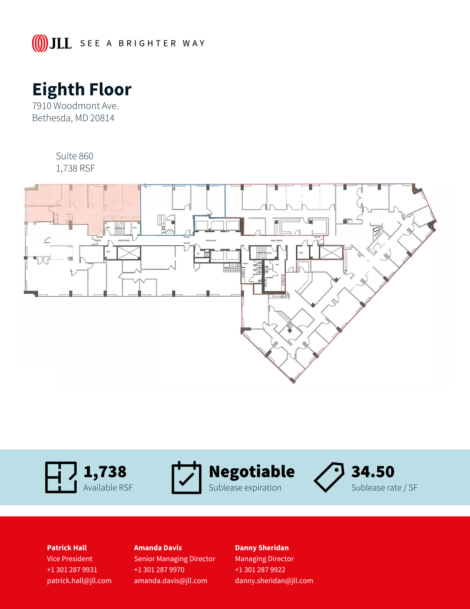 7910 Woodmont Ave, Bethesda, MD à louer Plan d’étage– Image 1 sur 1