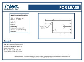 4300 S I-10 Service Rd, Metairie, LA à louer Plan d’étage– Image 1 sur 1