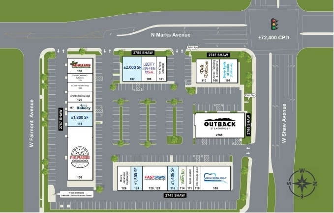 2745-2787 W Shaw Ave, Fresno, CA à louer Plan de site– Image 1 sur 1