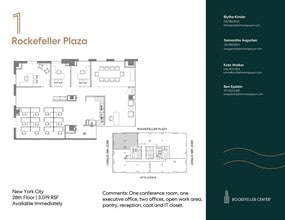 1 Rockefeller Plaza, New York, NY à louer Plan d’étage– Image 1 sur 1