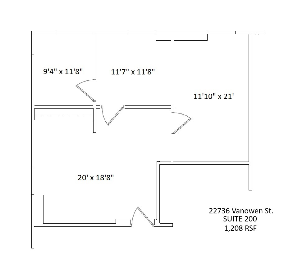 22736 Vanowen St, West Hills, CA à louer Plan d’étage– Image 1 sur 1