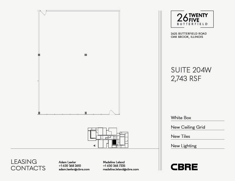 2625 Butterfield Rd, Oak Brook, IL à louer Plan d’étage– Image 1 sur 1