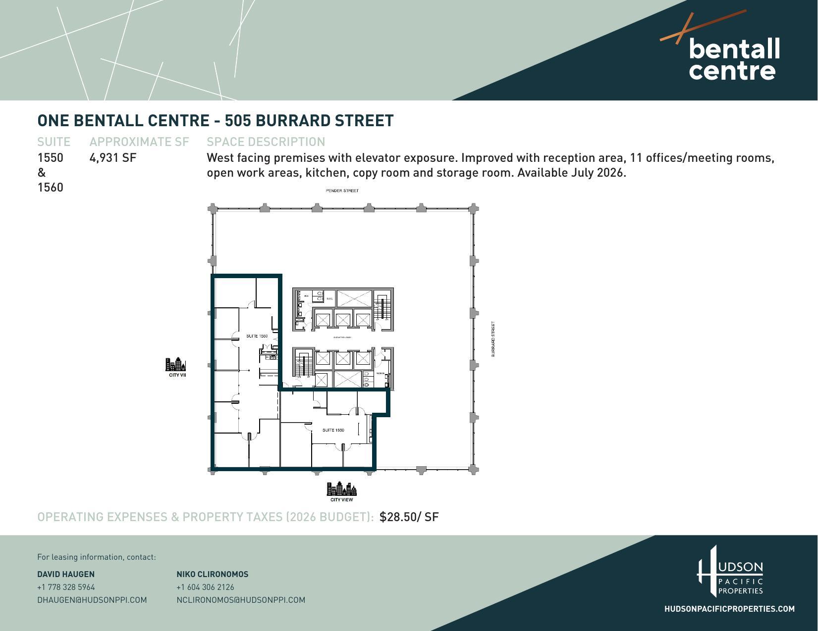 505 Burrard St, Vancouver, BC à louer Plan d’étage– Image 1 sur 1