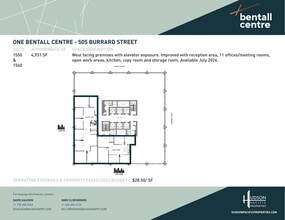 505 Burrard St, Vancouver, BC à louer Plan d’étage– Image 1 sur 1