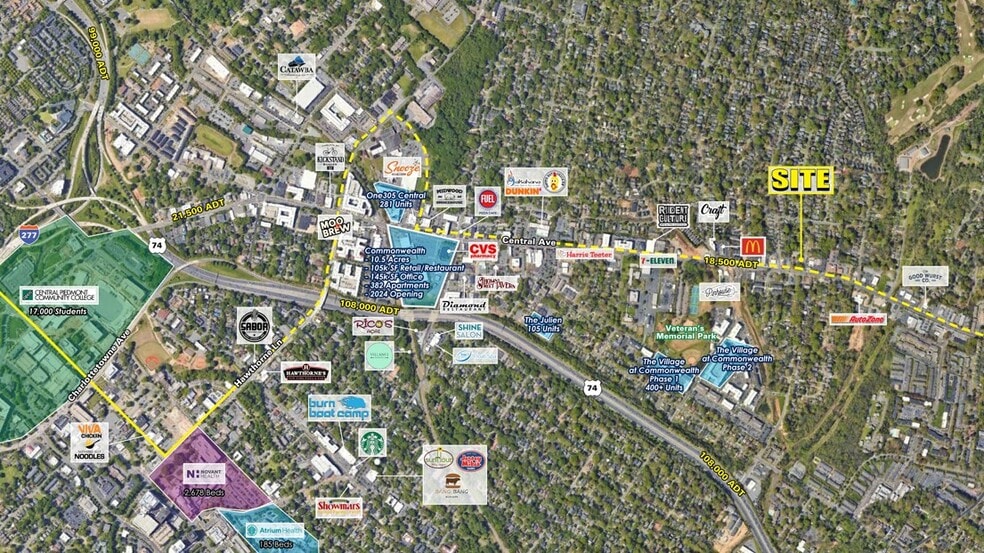 1619 Morningside Dr, Charlotte, NC à louer - Aérien – Image 2 sur 8
