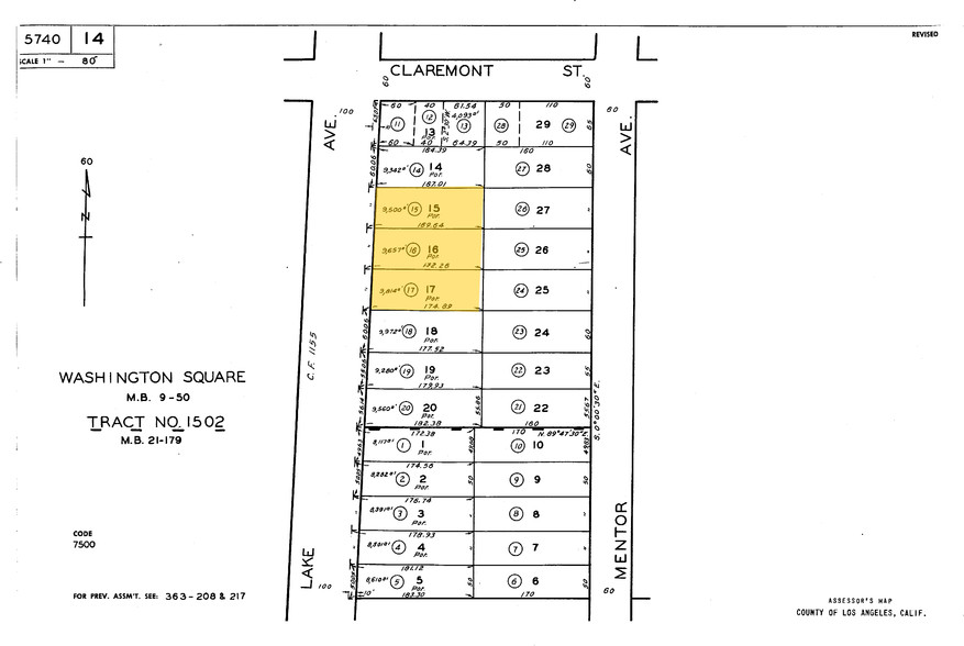 1190-1192 N Lake Ave, Pasadena, CA à louer - Plan cadastral – Image 2 sur 9