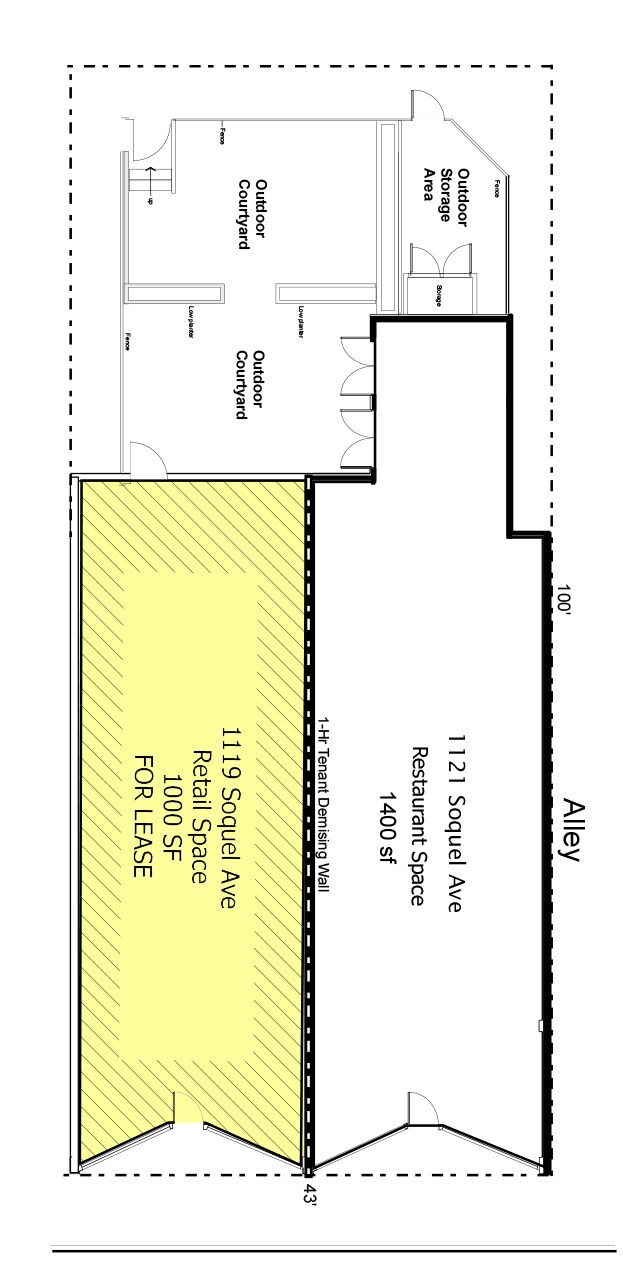 1119-1121 Soquel Ave, Santa Cruz, CA à louer Plan d’étage– Image 1 sur 2