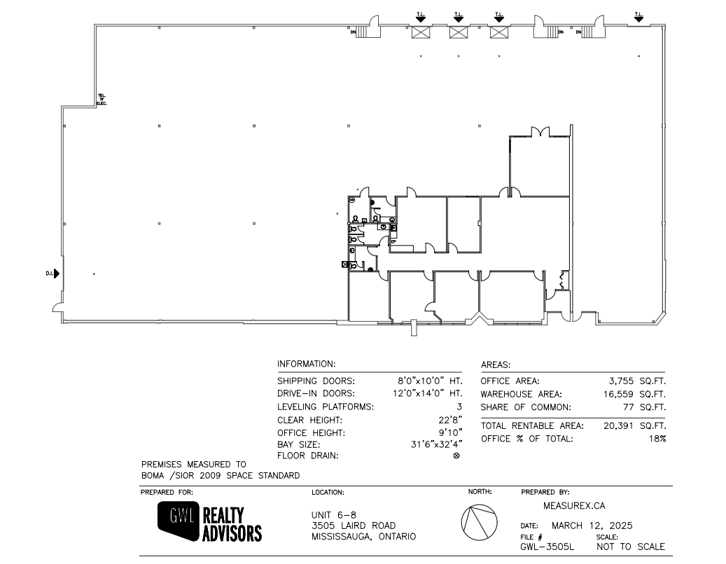 3505 Laird Rd, Mississauga, ON à louer Plan d’étage– Image 1 sur 1