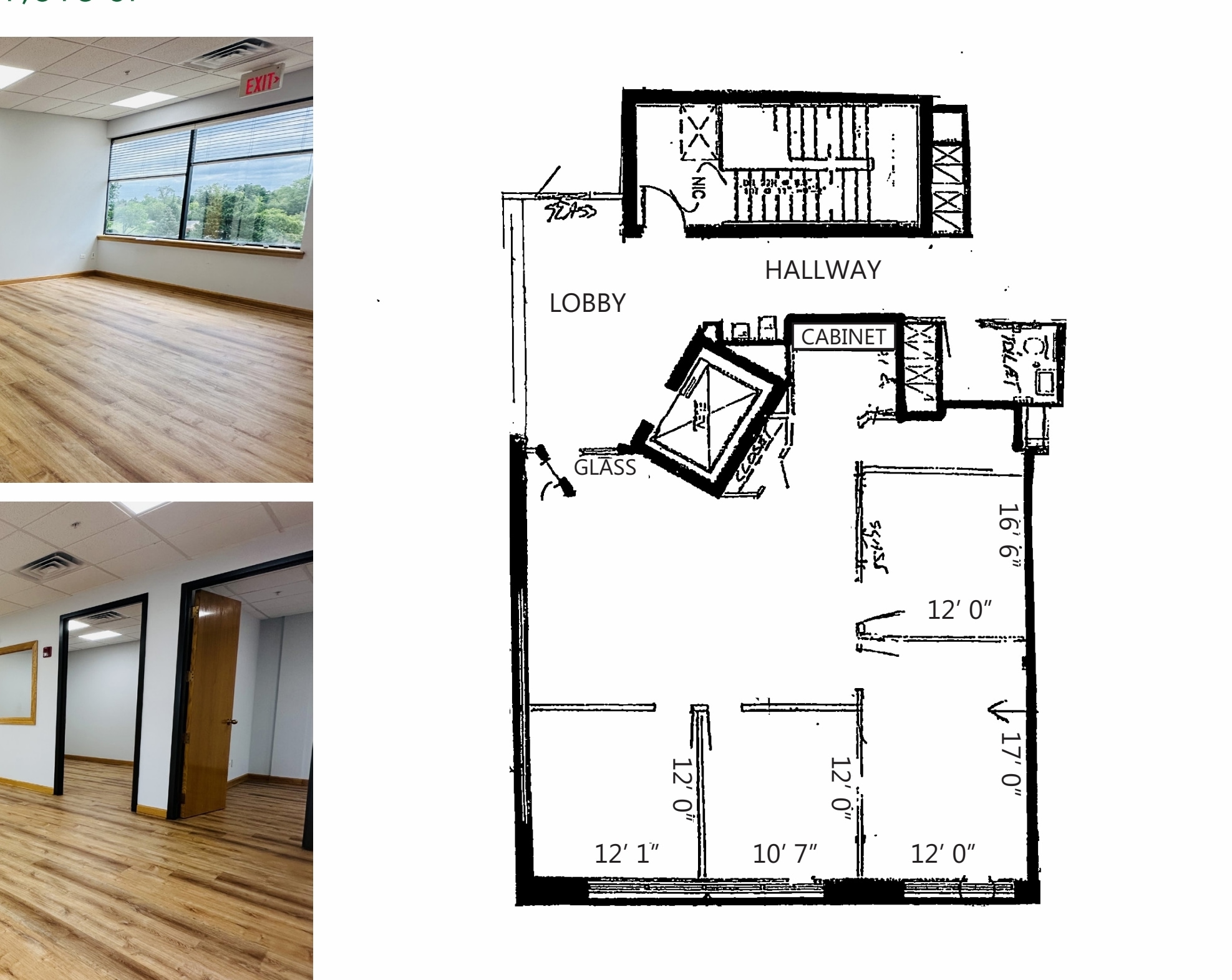 290-300 S County Farm Rd, Wheaton, IL à louer Plan d’étage– Image 1 sur 3