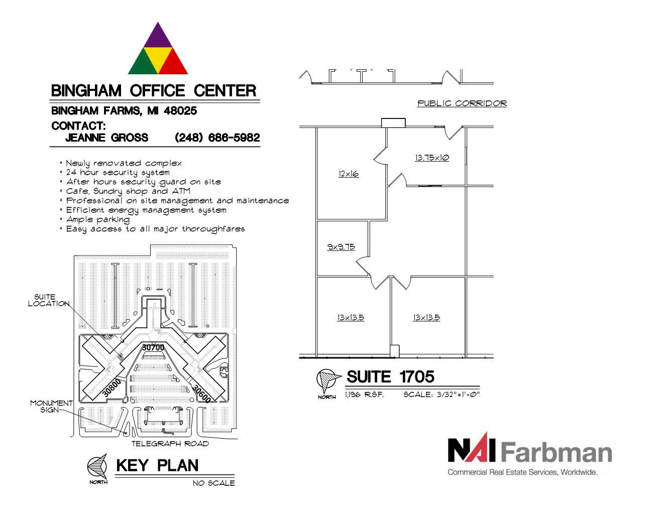 30600-30700 - 30800 Telegraph Rd, Bingham Farms, MI à louer Plan d’étage– Image 1 sur 1