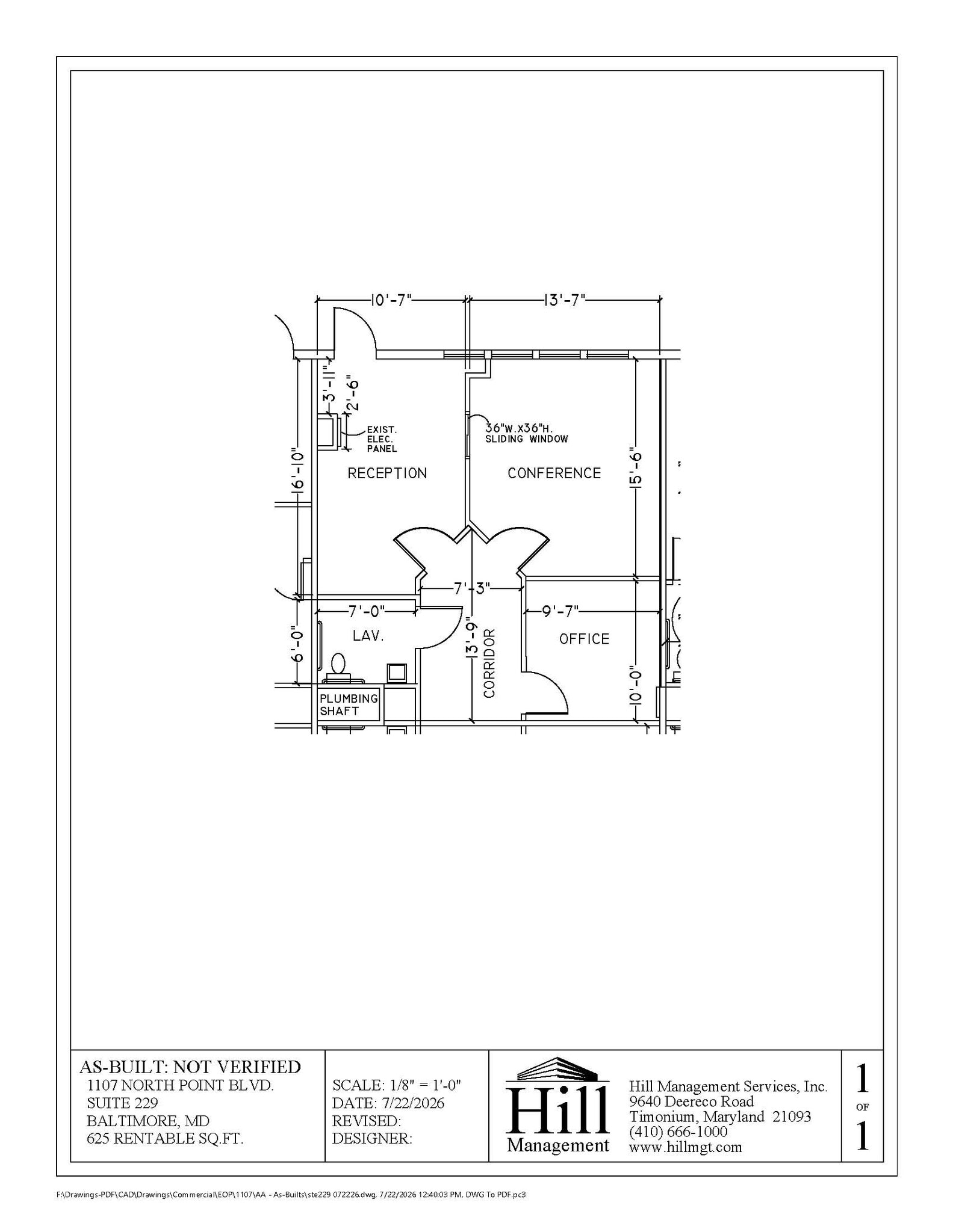 1107 N Point Blvd, Baltimore, MD à louer Plan d’étage– Image 1 sur 1