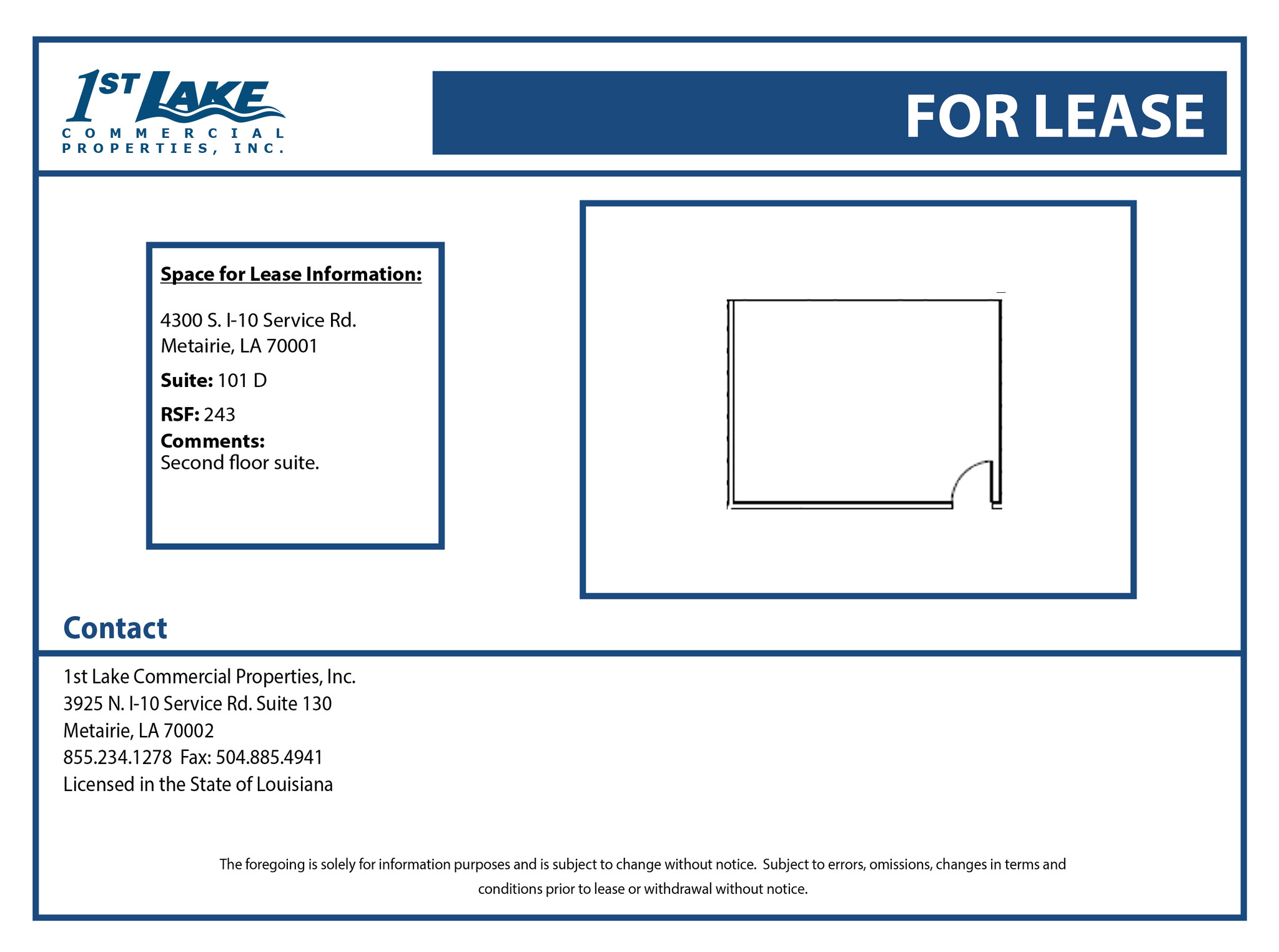 4300 S I-10 Service Rd, Metairie, LA à louer Plan d’étage– Image 1 sur 1