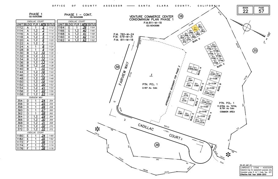 354-372 Fairview Way, Milpitas, CA à louer - Plan cadastral – Image 2 sur 16