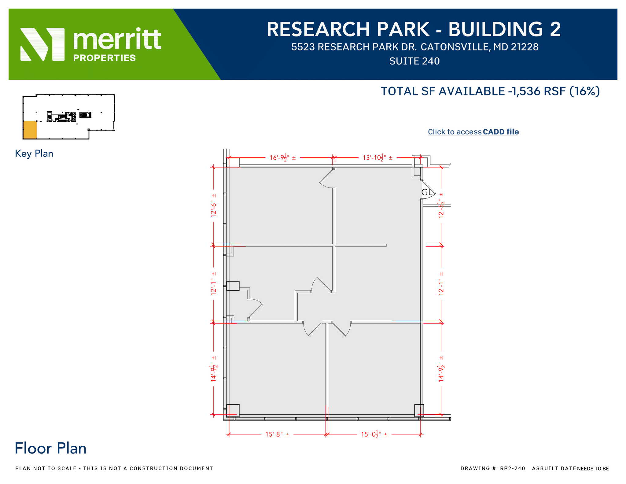 5521 Research Park Dr, Baltimore, MD à louer Plan d’étage– Image 1 sur 1