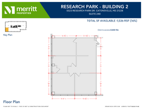 5521 Research Park Dr, Baltimore, MD à louer Plan d’étage– Image 1 sur 1