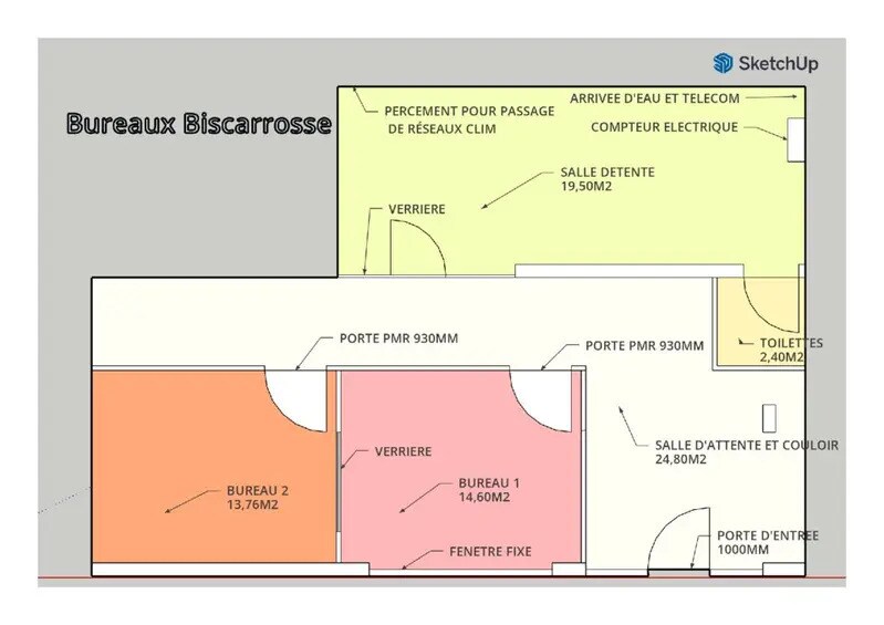Bureau dans Biscarrosse à louer - Plan d’étage – Image 2 sur 3