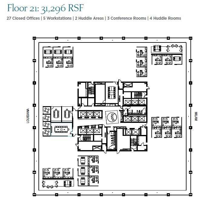 1001 Louisiana St, Houston, TX à louer Plan d’étage– Image 1 sur 1