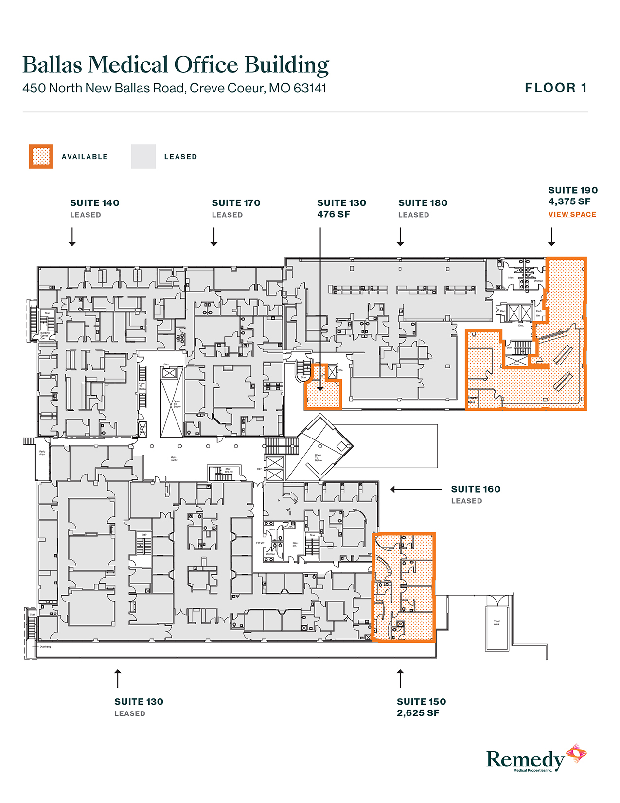 450 N New Ballas Rd, Creve Coeur, MO à louer Plan d’étage– Image 1 sur 1