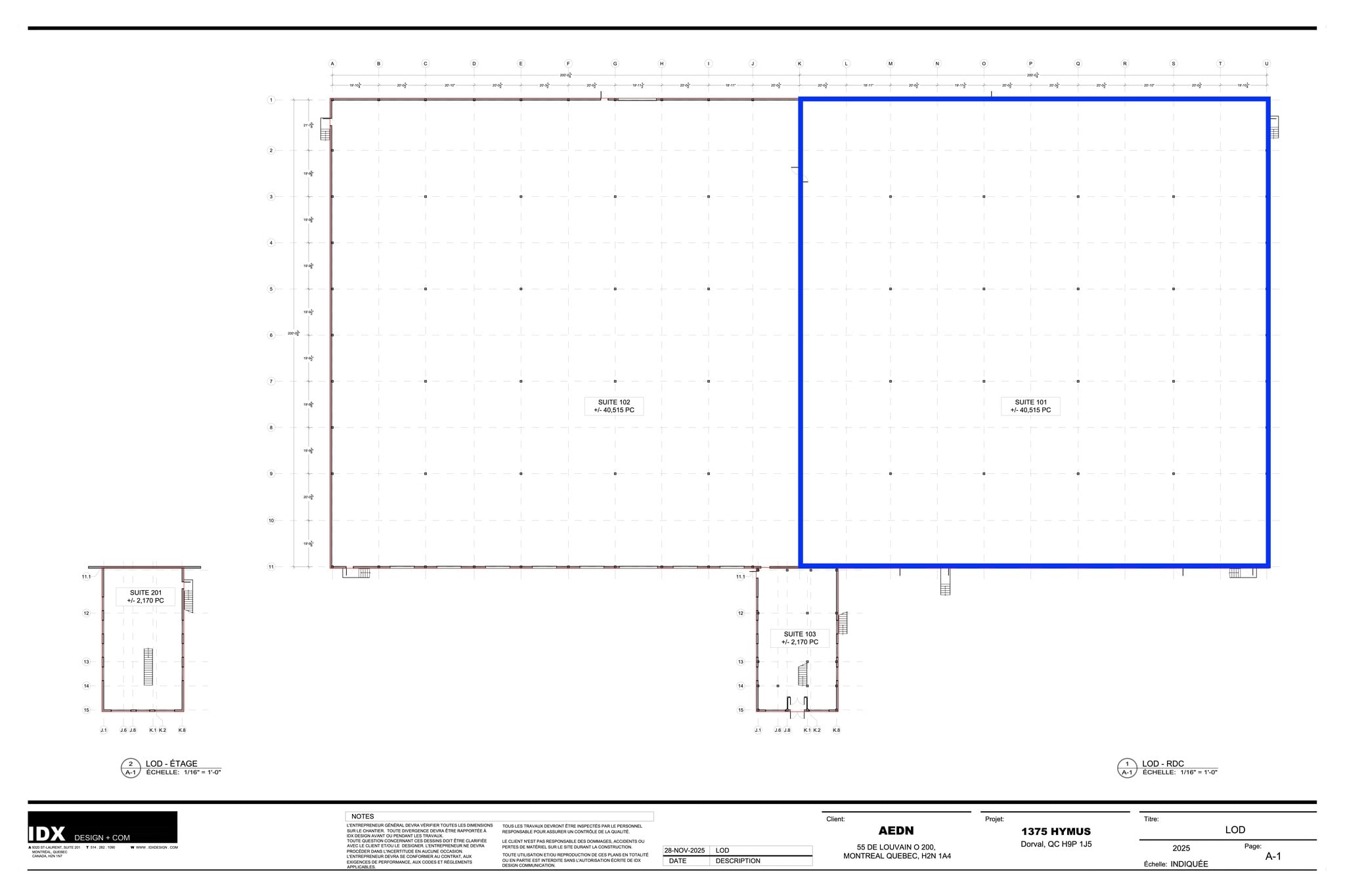 1375-1405 Boul Hymus, Dorval, QC à louer Plan de site– Image 1 sur 1