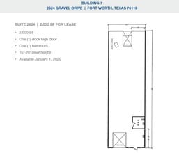 2501-2519 Gravel Dr, Fort Worth, TX à louer Plan d’étage– Image 1 sur 1