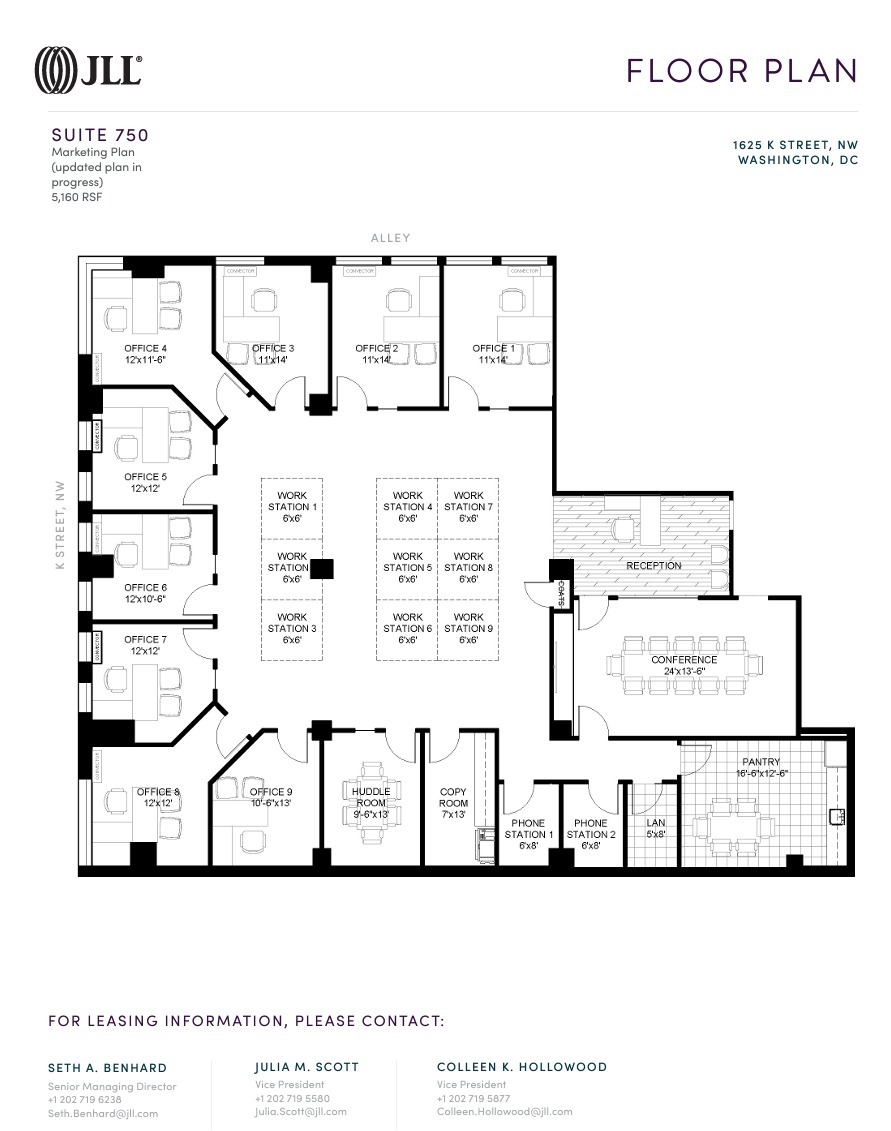 1625 K St NW, Washington, DC à louer Plan d’étage– Image 1 sur 1