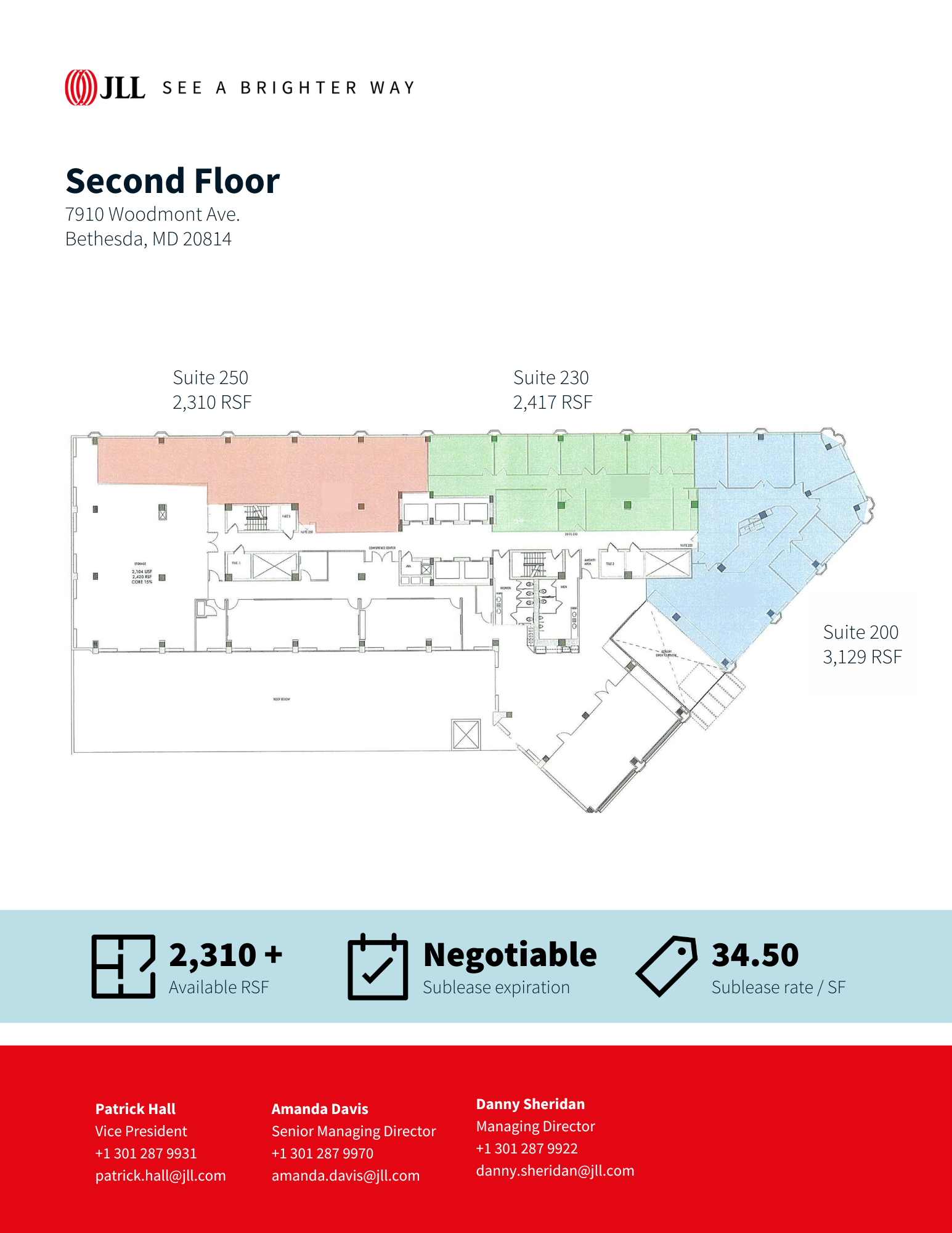 7910 Woodmont Ave, Bethesda, MD à louer Plan d’étage– Image 1 sur 1
