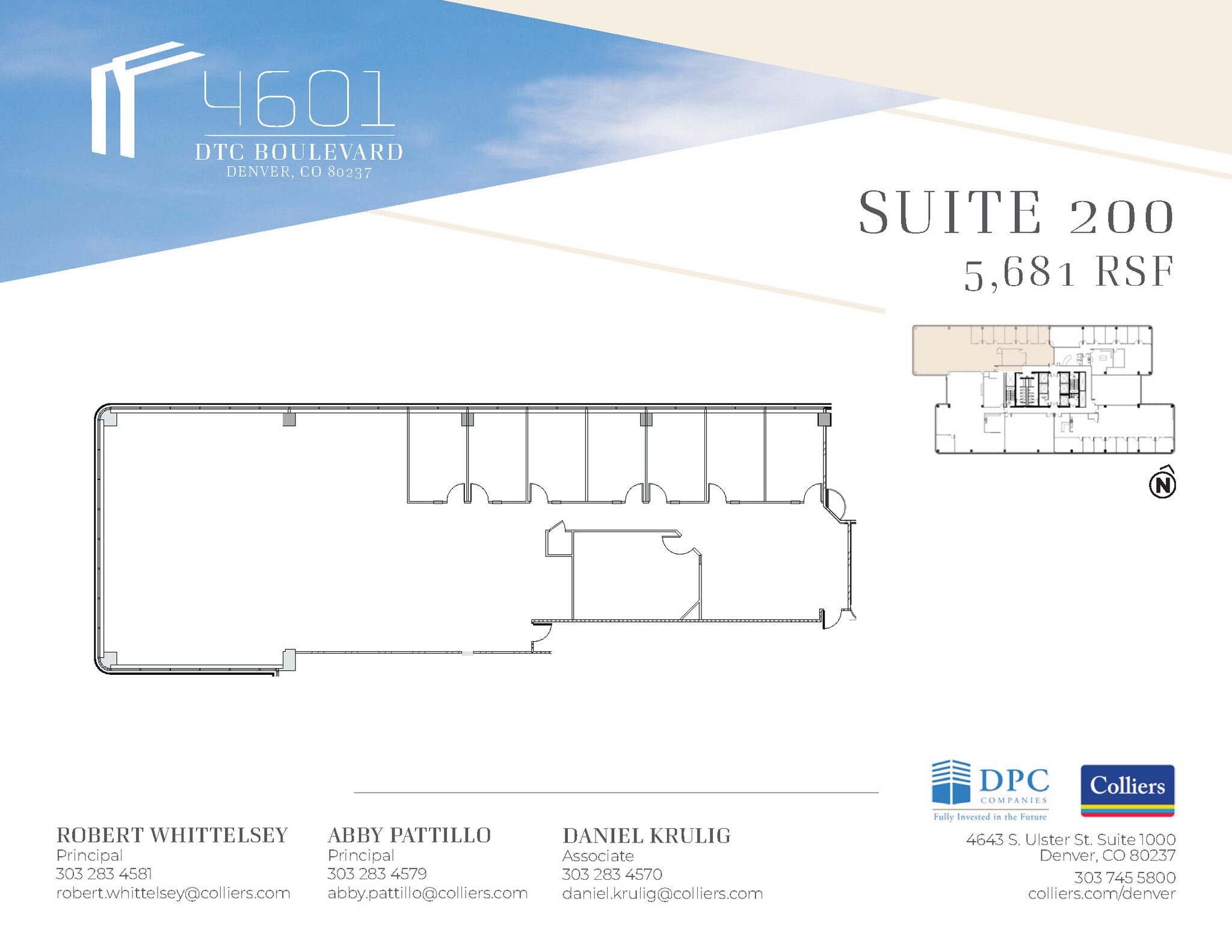 4601 Dtc Blvd, Denver, CO à louer Plan d’étage– Image 1 sur 1