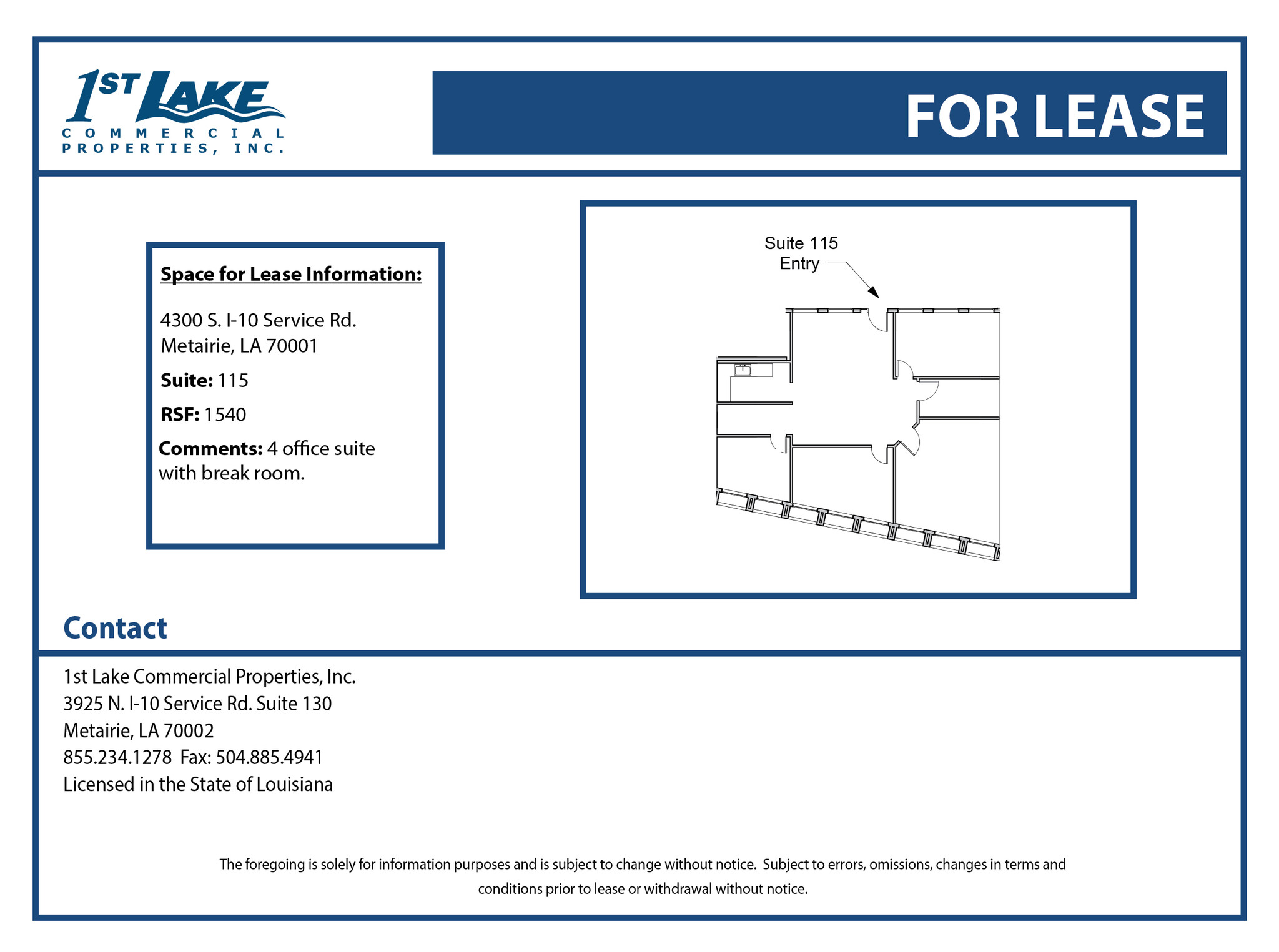 4300 S I-10 Service Rd, Metairie, LA à louer Plan d’étage– Image 1 sur 1