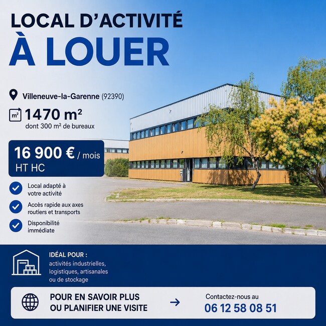 Plus de détails pour 44-46 Avenue Du 8 Mai 1945, Villeneuve-la-Garenne - Local d'activités à louer