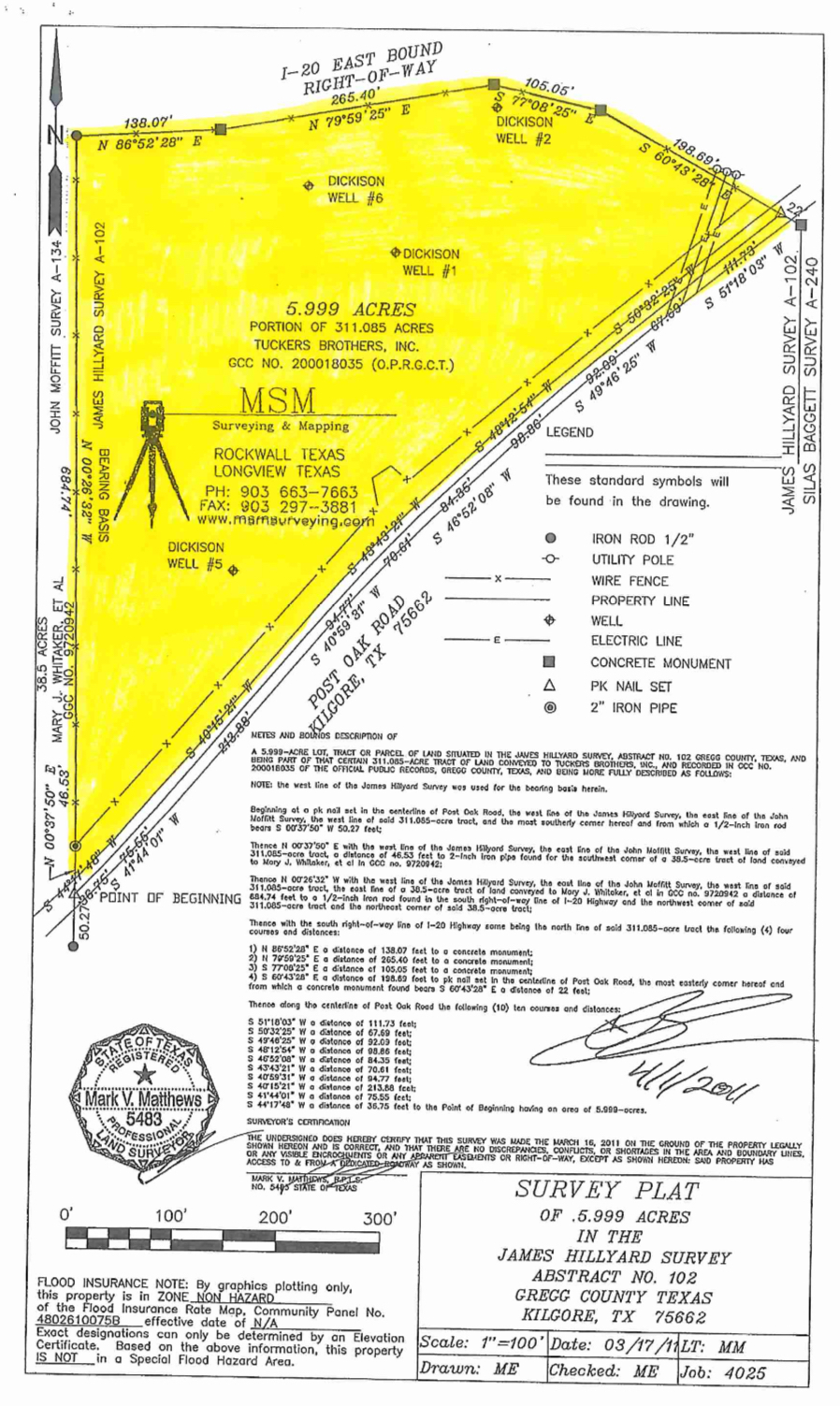 6 Acres on Interstate 20, Kilgore, TX à vendre Plan de site– Image 1 sur 3