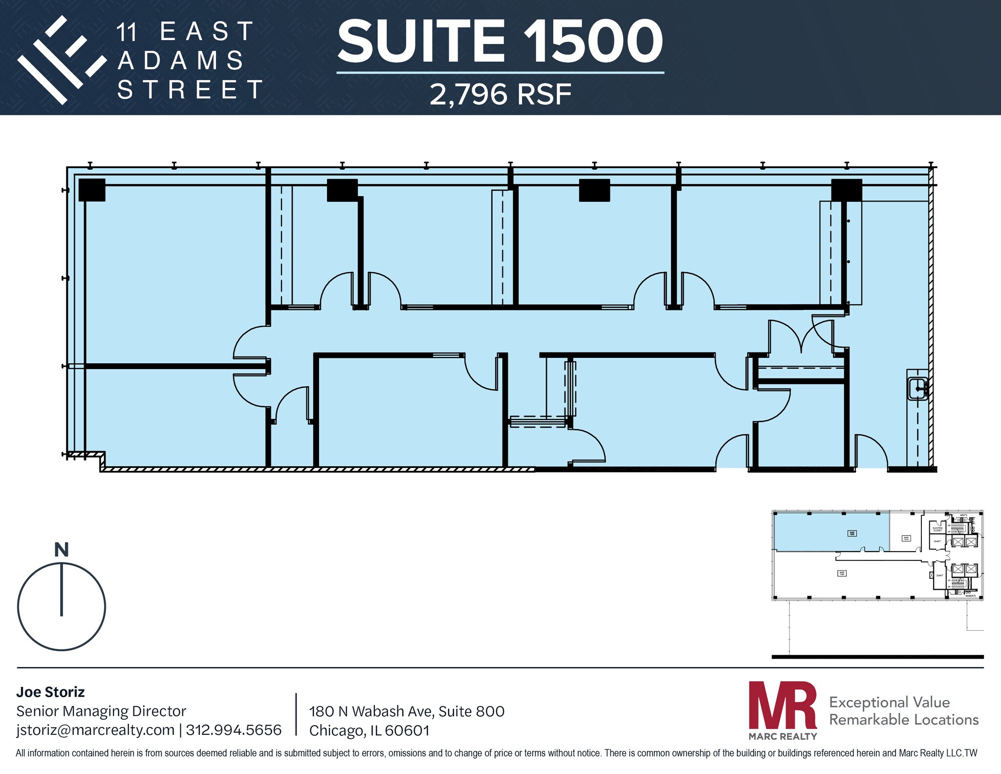 11 E Adams St, Chicago, IL à louer Plan d’étage– Image 1 sur 11