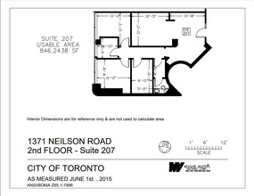 1371 Neilson Rd, Toronto, ON à louer Plan d’étage– Image 1 sur 1