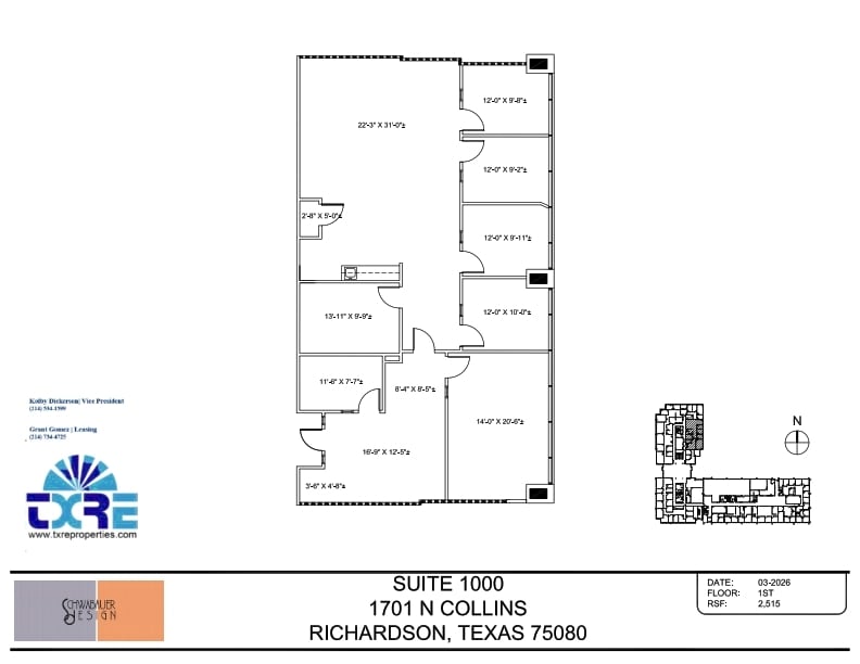 1701 N Collins Blvd, Richardson, TX à louer Plan d’étage– Image 1 sur 4