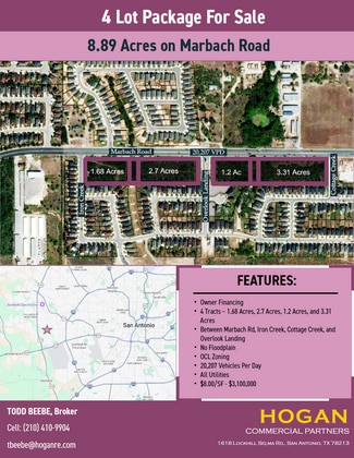 Plus de détails pour Marbach Rd & Overlook Landing Rd, San Antonio, TX - Terrain à vendre