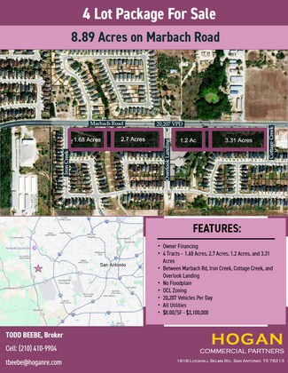 Plus de détails pour Marbach Rd & Overlook Landing Rd, San Antonio, TX - Terrain à vendre