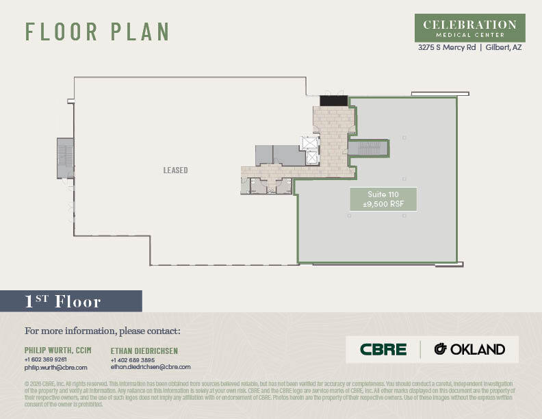 3275 South Mercy Road, Gilbert, AZ à louer Plan d’étage– Image 1 sur 1