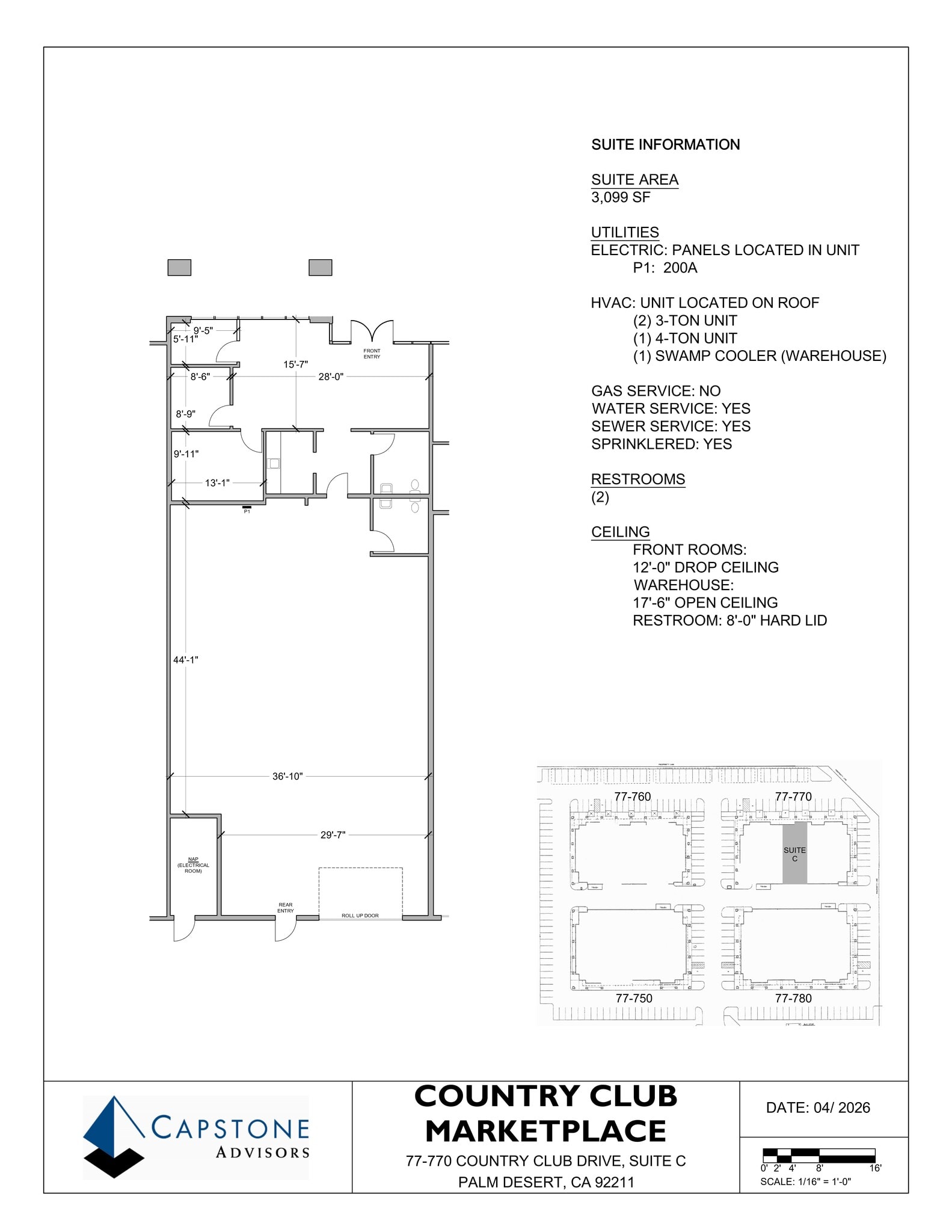 77750 Country Club Dr, Palm Desert, CA à louer Plan de site– Image 1 sur 2