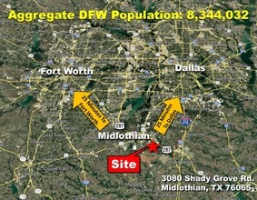 3080 Shady Grove Rd, Midlothian, TX - VUE AÉRIENNE  vue de carte