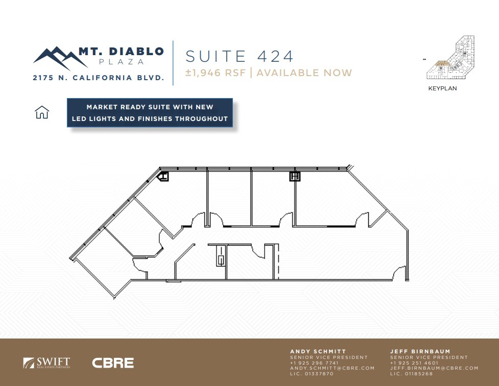 2175 N California Blvd, Walnut Creek, CA à louer Plan d’étage– Image 1 sur 1