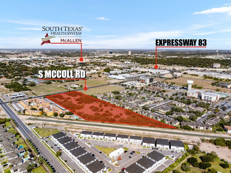 8.232 Acre Tract S. McColl Road, McAllen, TX à vendre - Aérien – Image 2 sur 7