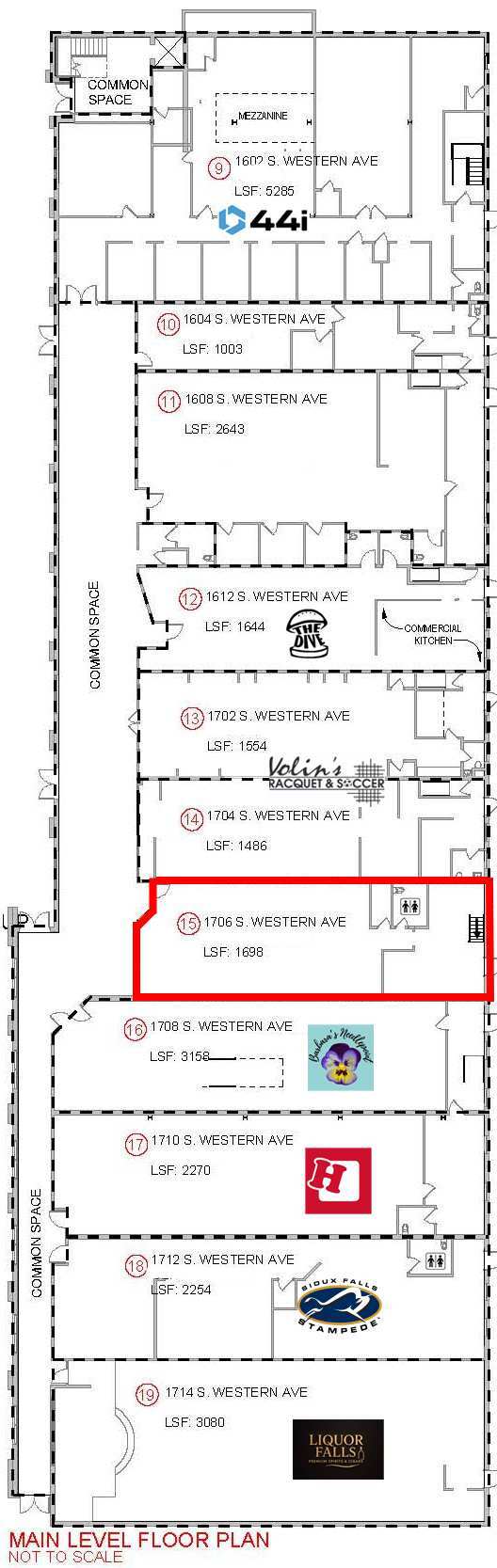 1600-1714 S Western Ave, Sioux Falls, SD à vendre Plan d’étage– Image 1 sur 5